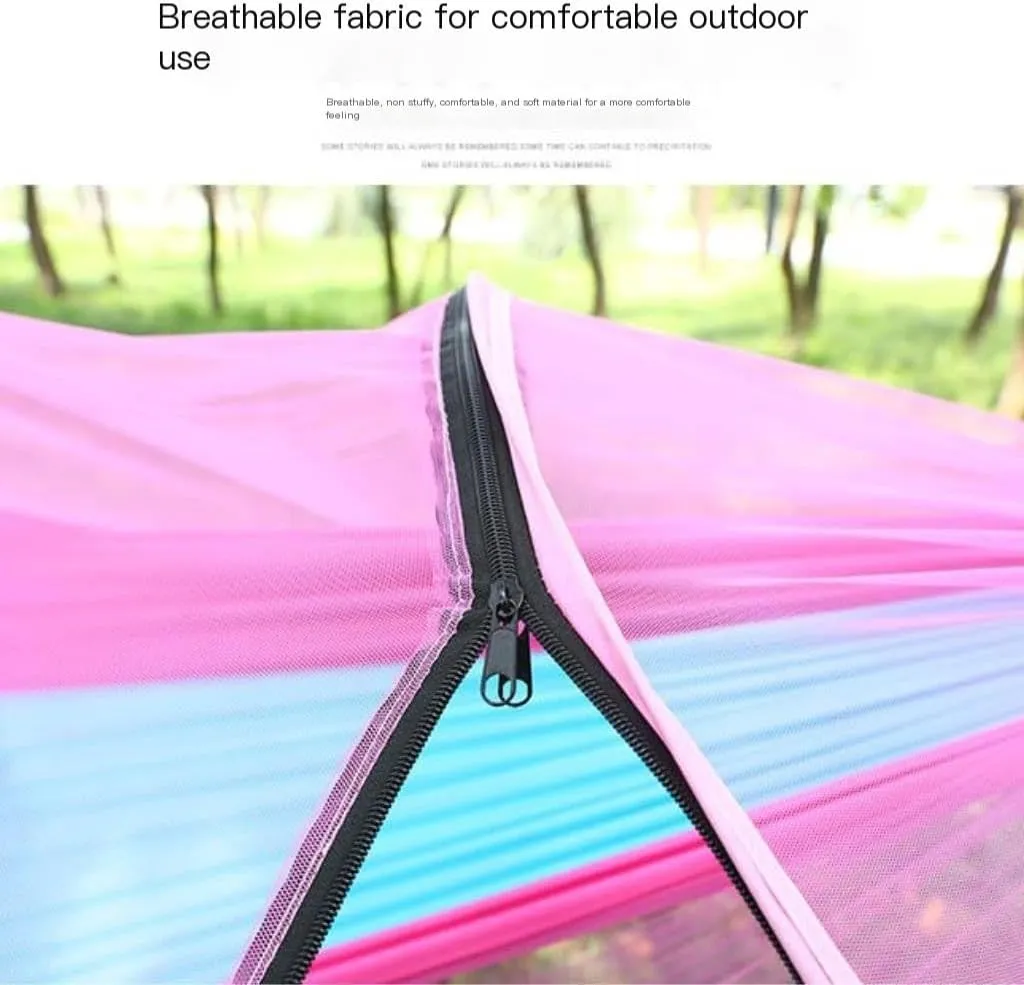 Hammocks Quick-Open Outdoor Hammock Sunshade Anti-Rollover Single and Double Mosquito Net Easy to Carry Camping Swing Camping Hammocks(Green)