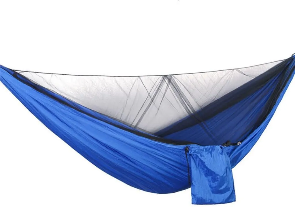 Hammocks Quick-Release Hammock with Mosquito Net Hanging Sheet Double Parachute Cloth Anti-Rollover Camping Hammock Camping Hammocks(F)
