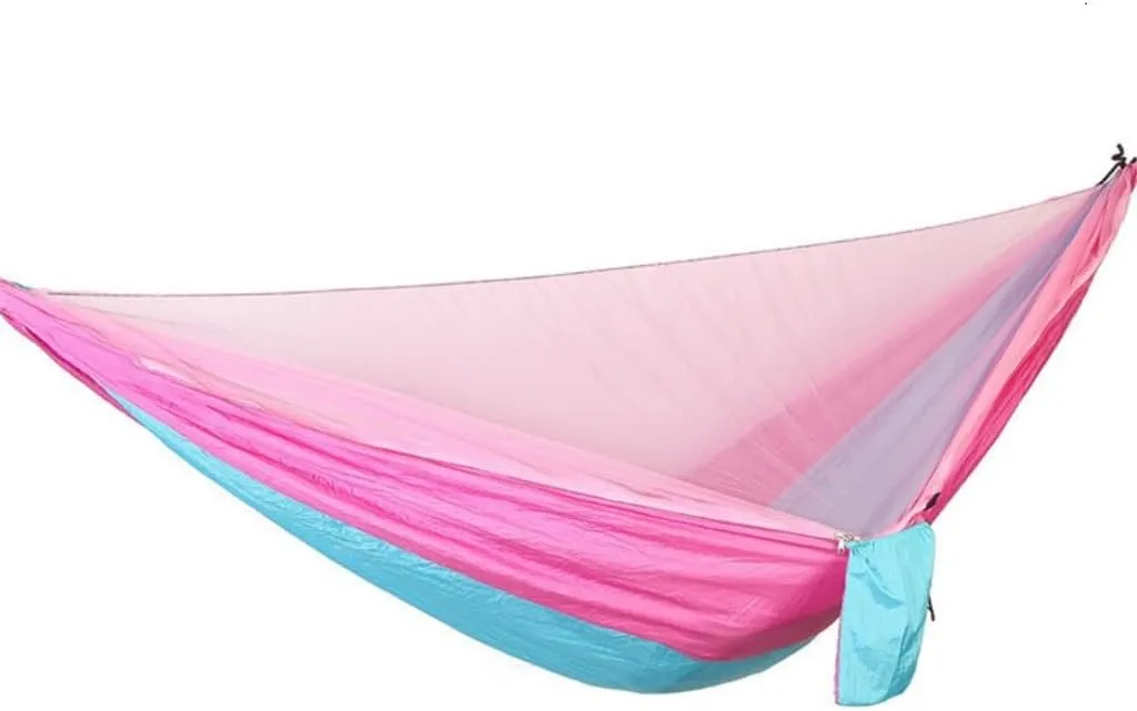 Hammocks Quick-Release Hammock with Mosquito Net Hanging Sheet Double Parachute Cloth Anti-Rollover Camping Hammock Camping Hammocks(F)