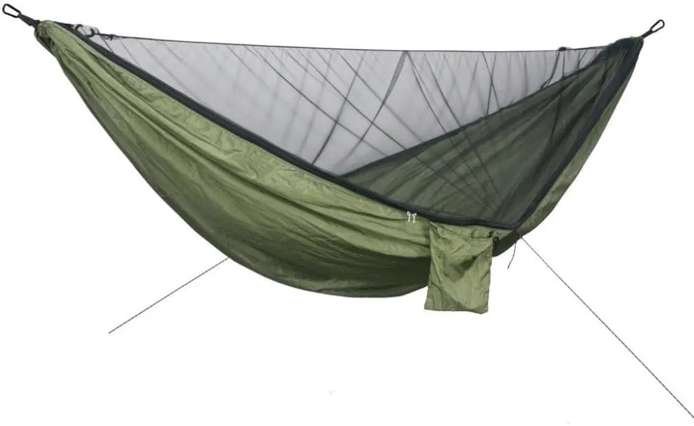 Hammocks Quick-Release Hammock with Mosquito Net Hanging Sheet Double Parachute Cloth Anti-Rollover Camping Hammock Camping Hammocks(F)