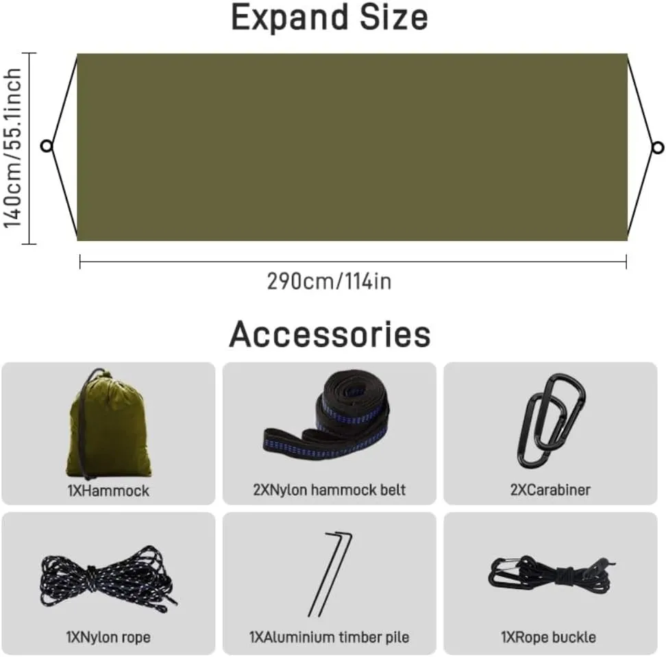 Hammocks Quick-Release Hammock with Mosquito Net Hanging Sheet Double Parachute Cloth Anti-Rollover Camping Hammock Camping Hammocks(G)