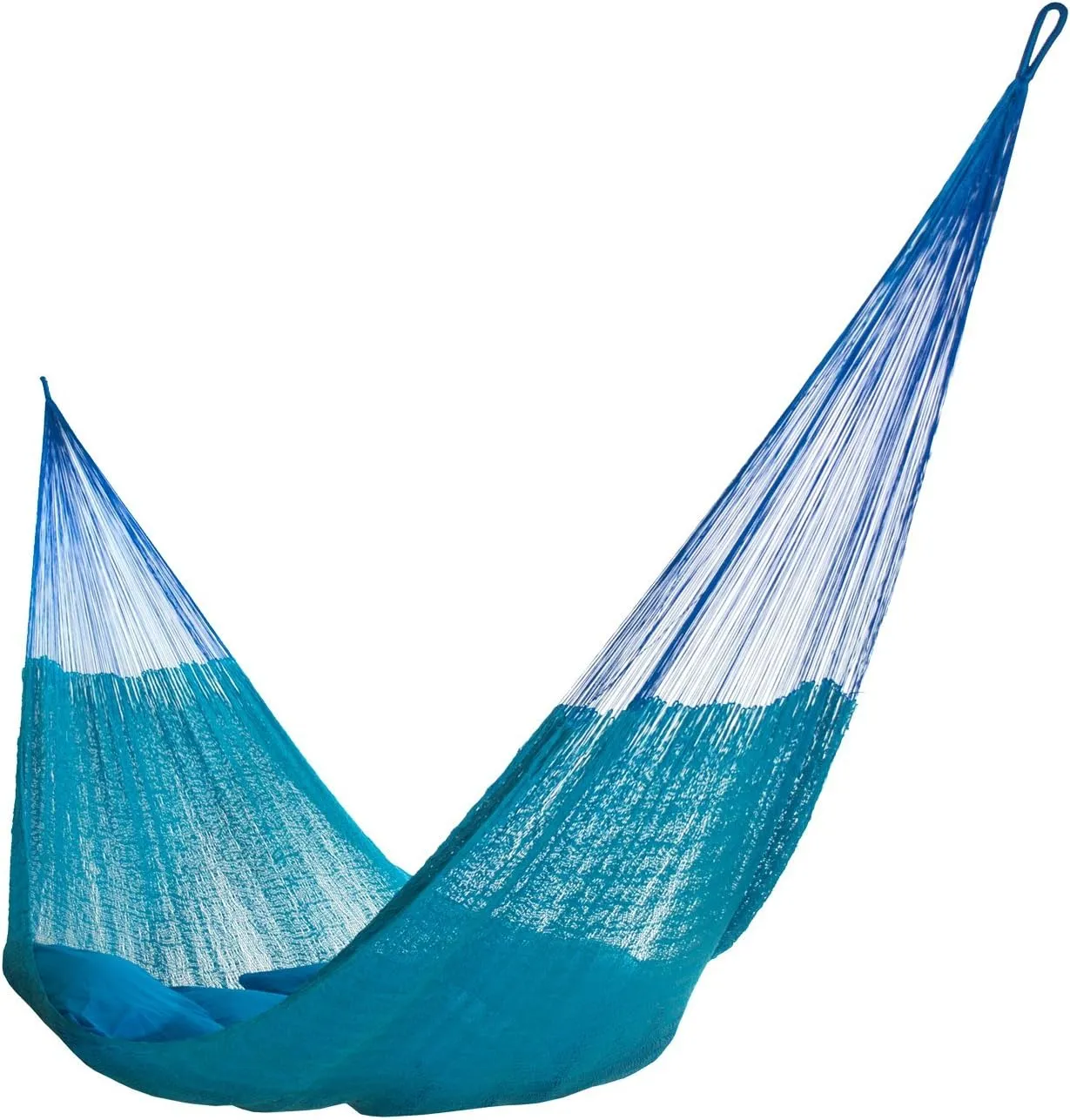 Hammocks Rada Mayan-Made Matrimonial Yucatan Hammock - Two Person Hammock - Artisan Crafted in Central America - Fits 12.5 to 13 Feet Hammock Stand - Up to 550 Pounds, Sky Blue - Hanging Bed
