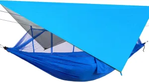 Hammocks Rainproof Tarp Waterproof Hammock Canopy 210T Nylon Hammocks Lightweight Portable Camping Hammock and Tent Awning