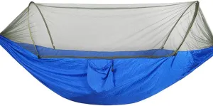 Hammocks Single Or Double Portable Camping Hammock with Mosquito Net Parachute Nylon Fabric Hanging Bed Outdoor Sleeping Garden Hammock Outdoor Hammock