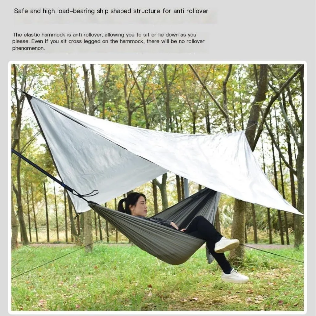Hamock Canopy Mosquito Net Hammock Set Tent Parachute Cloth Camping Automatic Anti-Mosquito Mosquito Net Hammock Hanmock(B)