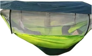 Hamock Hammock Outdoor Sleeping Double Anti-Rollover with Mosquito Net Courtyard Camping Thickened Indoor Home Swing Hanmock(Green,A)