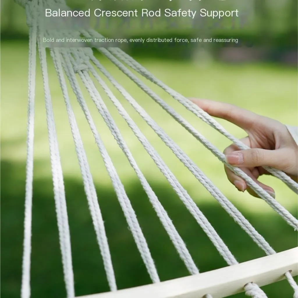 Hamock Hammock Outdoor Swing Camping Single Double Bedroom Adult Sleeping Anti-Rollover Thickened Hanging Chair Hanmock(Blue,B)