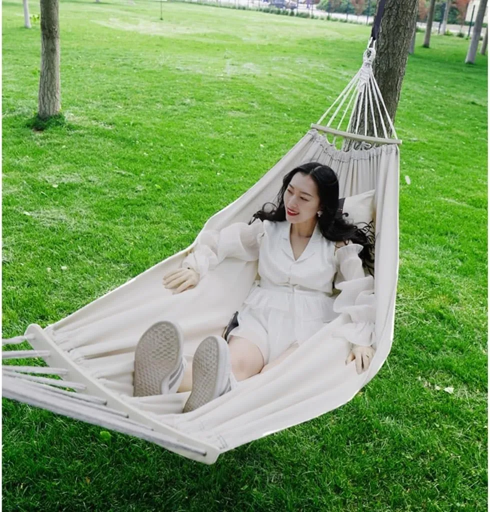 Hamock Hammock Outdoor Swing Camping Single Double Bedroom Adult Sleeping Anti-Rollover Thickened Hanging Chair Hanmock(Blue,B)
