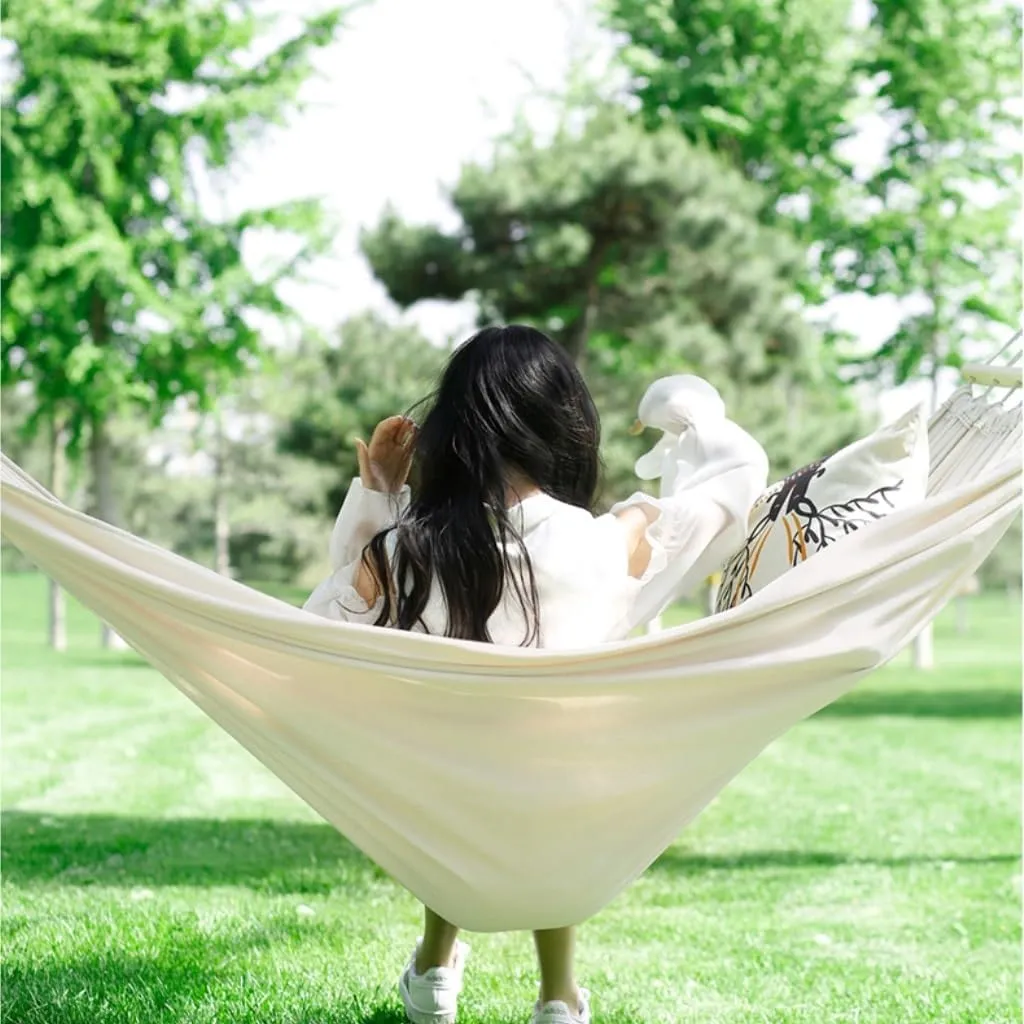 Hamock Hammock Outdoor Swing Camping Single Double Bedroom Adult Sleeping Anti-Rollover Thickened Hanging Chair Hanmock(Blue,B)