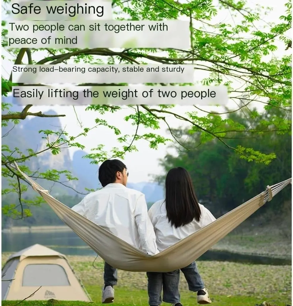Hamock Hammock Outdoor Swing Camping Single Double Bedroom Adult Sleeping Anti-Rollover Thickened Hanging Chair Hanmock(Blue,B)