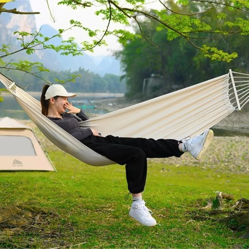 Hamock Hammock Outdoor Swing Camping Single Double Bedroom Adult Sleeping Anti-Rollover Thickened Hanging Chair Hanmock(Blue,B)