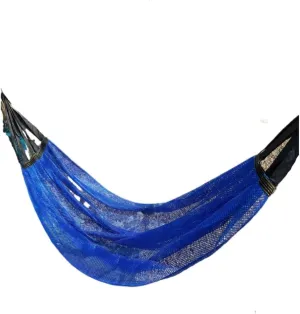 Hamock Ice Silk Hammock Outdoor Thickened Fine Mesh Single and Double Anti-Rollover Hanging Chair Camping Courtyard Hanmock(Blue,A)