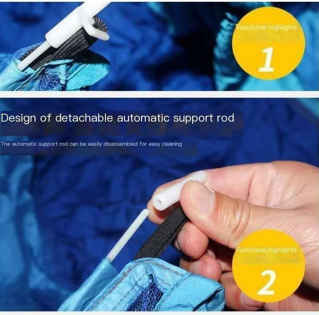 Hamock Mosquito Net Hammock Automatic Anti-Rollover Parachute Boni Silk Spinning Outdoor Strap Swing Chair Summer Hanmock(Blue)