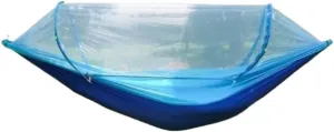 Hamock Mosquito Net Hammock Automatic Anti-Rollover Parachute Boni Silk Spinning Outdoor Strap Swing Chair Summer Hanmock(Blue)