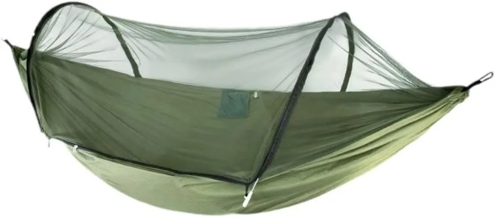Hamock Outdoor Anti-Mosquito Hammock Automatic Quick Opening with Mosquito Net Parachute Cloth Single Double Portable Hanmock(A)