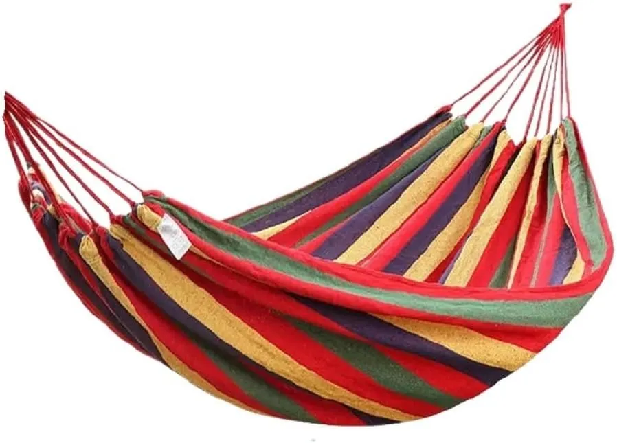 Hamock Outdoor Camping Canvas Hammock Outdoor Supplies Hammock Double Thick Camping Hammock Parachute Hammock Hanmock(Red,Small)