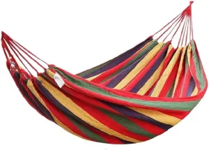 Hamock Outdoor Camping Canvas Hammock Outdoor Supplies Hammock Double Thick Camping Hammock Parachute Hammock Hanmock(Red,Small)