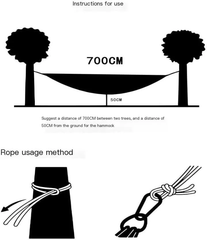 Hamock Outdoor Camping Leisure Single Single and Double Hammock Parachute Cloth Ultra-Light Park Camping Hammock Hanmock(White)