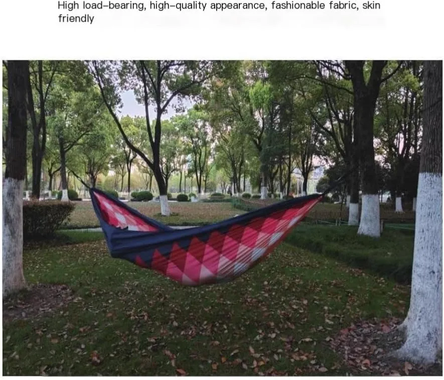 Hamock Outdoor Camping Leisure Single Single and Double Hammock Parachute Cloth Ultra-Light Park Camping Hammock Hanmock(White)