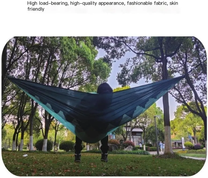 Hamock Outdoor Camping Leisure Single Single and Double Hammock Parachute Cloth Ultra-Light Park Camping Hammock Hanmock(White)