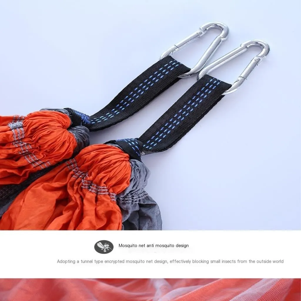Hamock Outdoor Camping Mosquito Net Hammock Nylon Parachute Cloth Hammock with Mosquito Net Outdoor Swing Hammock Hanmock(E)
