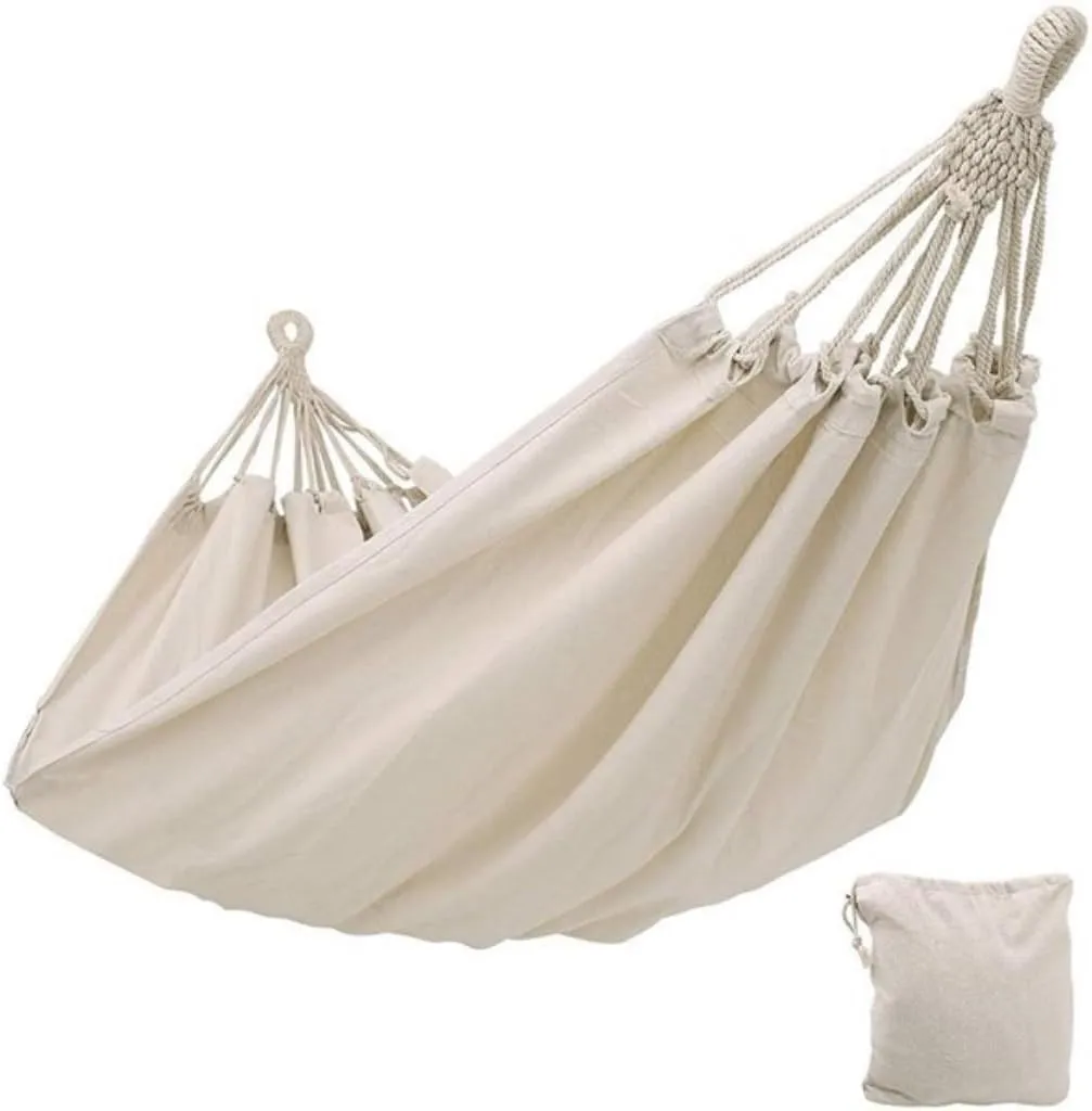 Hamock Outdoor Hammock Folding Hammock Double Outdoor Leisure Hammock Camping Thick Polyester Cotton Hammock Hanmock