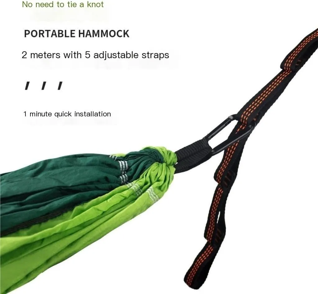 Hamock Outdoor Hammock Parachute Cloth Outdoor Anti-Rollover Camping Swing with Mosquito Net Net Bed Outdoor Adult Hanmock(Bronze)