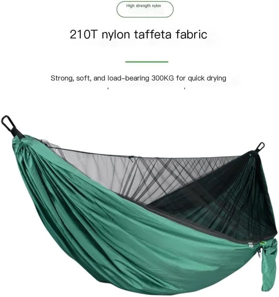 Hamock Outdoor Hammock Parachute Cloth Outdoor Anti-Rollover Camping Swing with Mosquito Net Net Bed Outdoor Adult Hanmock(Bronze)