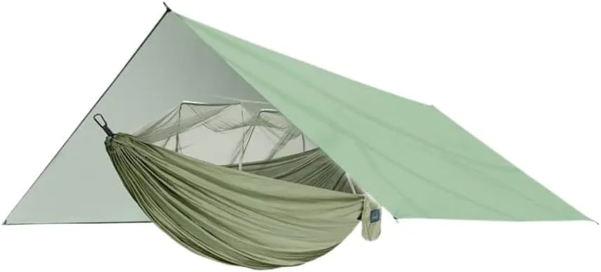 Hamock Outdoor Mosquito Net Hammock Anti-Mosquito Canopy Tent Set Waterproof Portable Sunshade Camping Outdoor Hanmock(Green,Small)