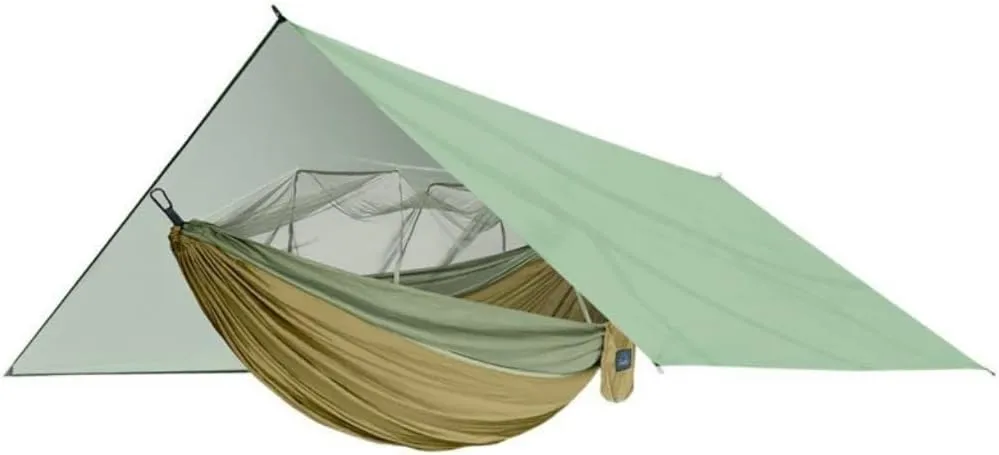 Hamock Outdoor Mosquito Net Hammock Anti-Mosquito Canopy Tent Set Waterproof Portable Sunshade Camping Outdoor Hanmock(Green,Small)