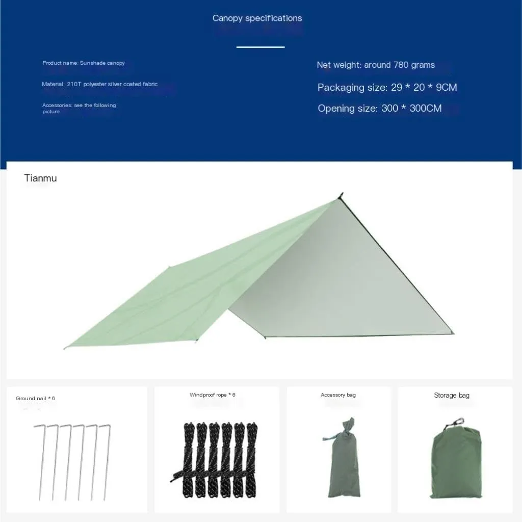 Hamock Outdoor Mosquito Net Hammock Anti-Mosquito Canopy Tent Set Waterproof Portable Sunshade Camping Outdoor Hanmock(Green,Small)
