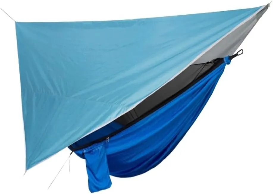 Hamock Outdoor Mosquito Net Hammock Canopy Set Outdoor Camping Quick-Open Hammock Plus Rainproof Sunshade Canopy Hanmock(G)