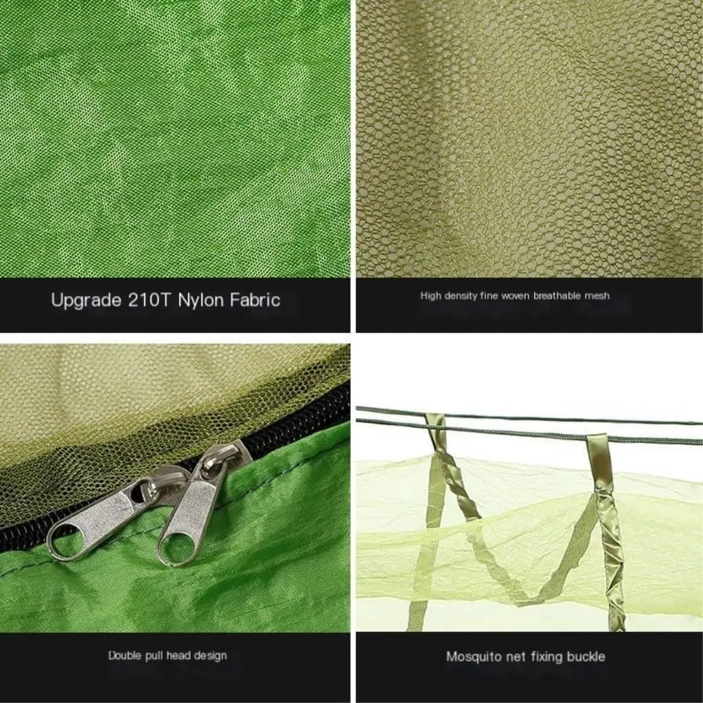 Hamock Outdoor Parachute Wholesale Hammock with Mosquito Net Anti-Mosquito Nylon Single Double Camping Hammock Hanmock(Green,Large)