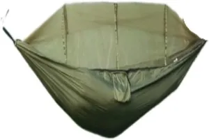 Hamock Outdoor Supplies Parachute Hammock with Mosquito Net Anti-Mosquito Nylon Single and Double Camping Hammock Hanmock(Green)