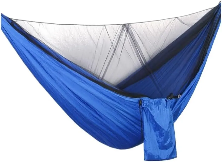Hamock Quick-Release Hammock with Mosquito Net Hanging Sheet Double Parachute Cloth Anti-Rollover Camping Hammock Hanmock(A)