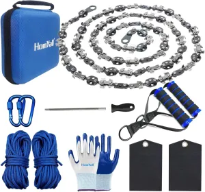 Hand Rope Saw for Tree Limbs 53 Inch High Limb Rope Chain Saw Manual Pocket Chainsaw with Blades on Both Sides for Yard Gardening work Hiking Camping Survival Gear Kit