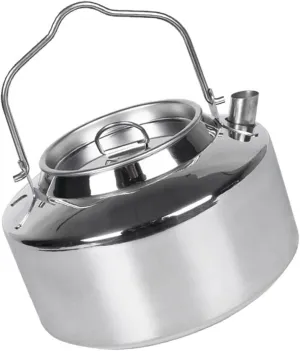Happyyami Outdoor Camping Kettle Wear Resistant Stainless Steel Water Pot with Ergonomic Handle for Convenient Pouring for Backpacking Picnics and Outdoor Cooking