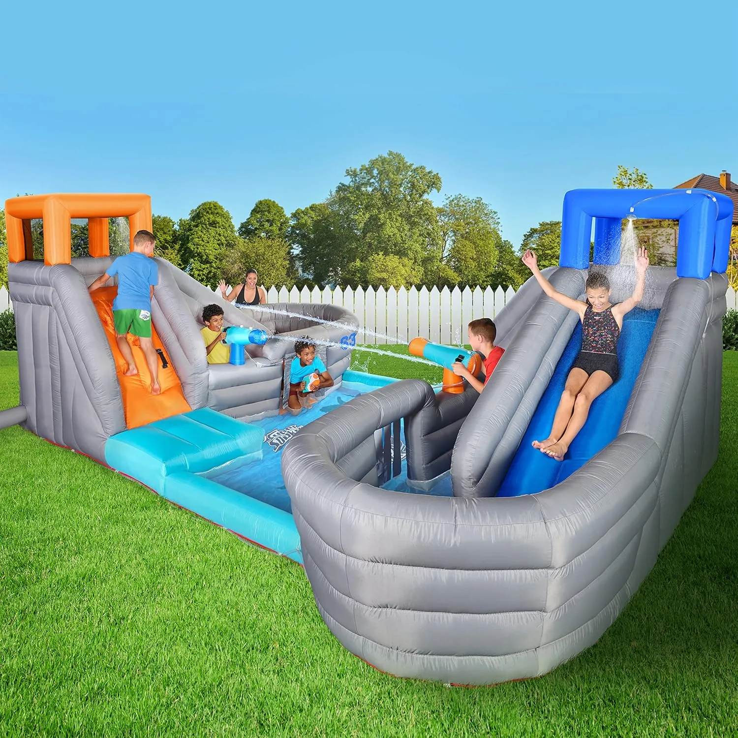 Hasbro Super Soaker Ultimate Water Park – Head to Head Battle Arena Mega Inflatable Bounce House for Ultimate Water Battles