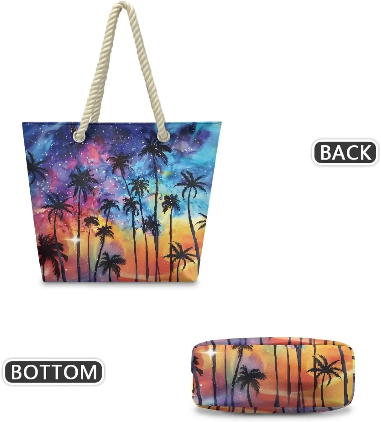 Hemp Rope Tote Bag for Women Men Lightweight Reusable Shopping Bags with Portable Handle Beach Travel Work Handbag