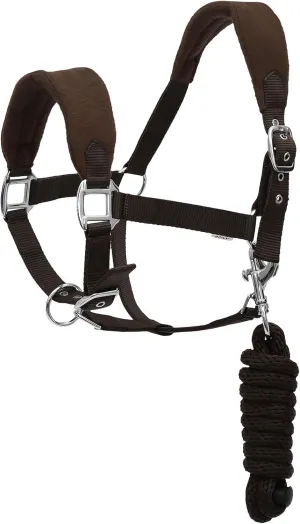Henri de Rivel Ergonomic Comfort Halter and Lead Rope Set-Brown-Pony