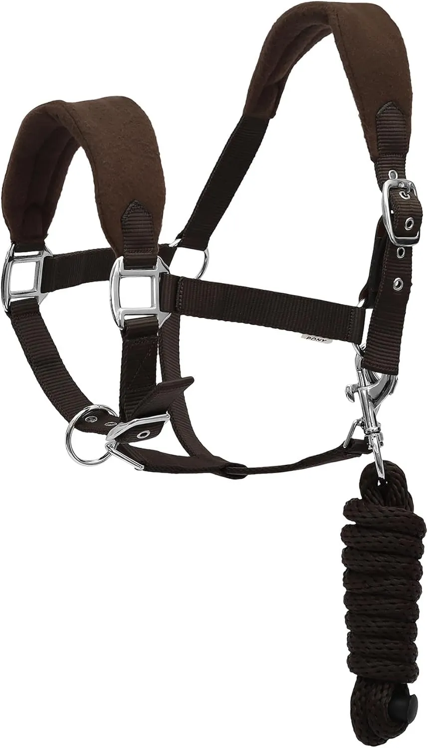 Henri de Rivel Ergonomic Comfort Halter and Lead Rope Set-Brown-Pony