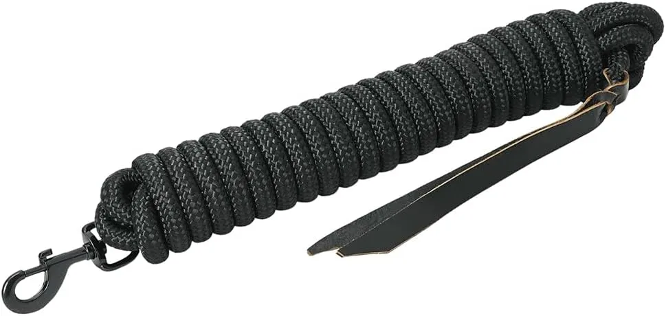 HILASON Western Horse Adjustable Nylon Rope with Latigo Ends 25ft. | Horse Lead Rope | Lead Ropes for Horses | Lead Rope | Horse Rope Halter | Horse Lead Ropes