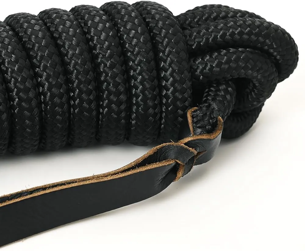 HILASON Western Horse Adjustable Nylon Rope with Latigo Ends 25ft. | Horse Lead Rope | Lead Ropes for Horses | Lead Rope | Horse Rope Halter | Horse Lead Ropes