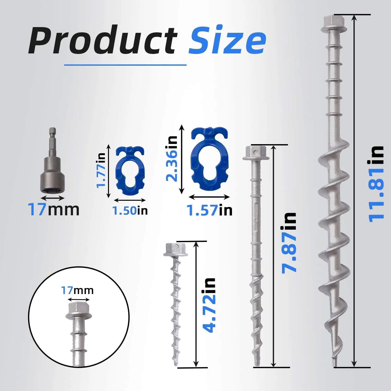 Homeon Wheels Ground Anchors Aluminum Non-Rust Screw Cast Tent Stakes Heavy Duty Metal Anchors for Securing Animals,Tents, Canopies, Sheds, Car Ports, Swing Sets Outdoors Beach（Big）