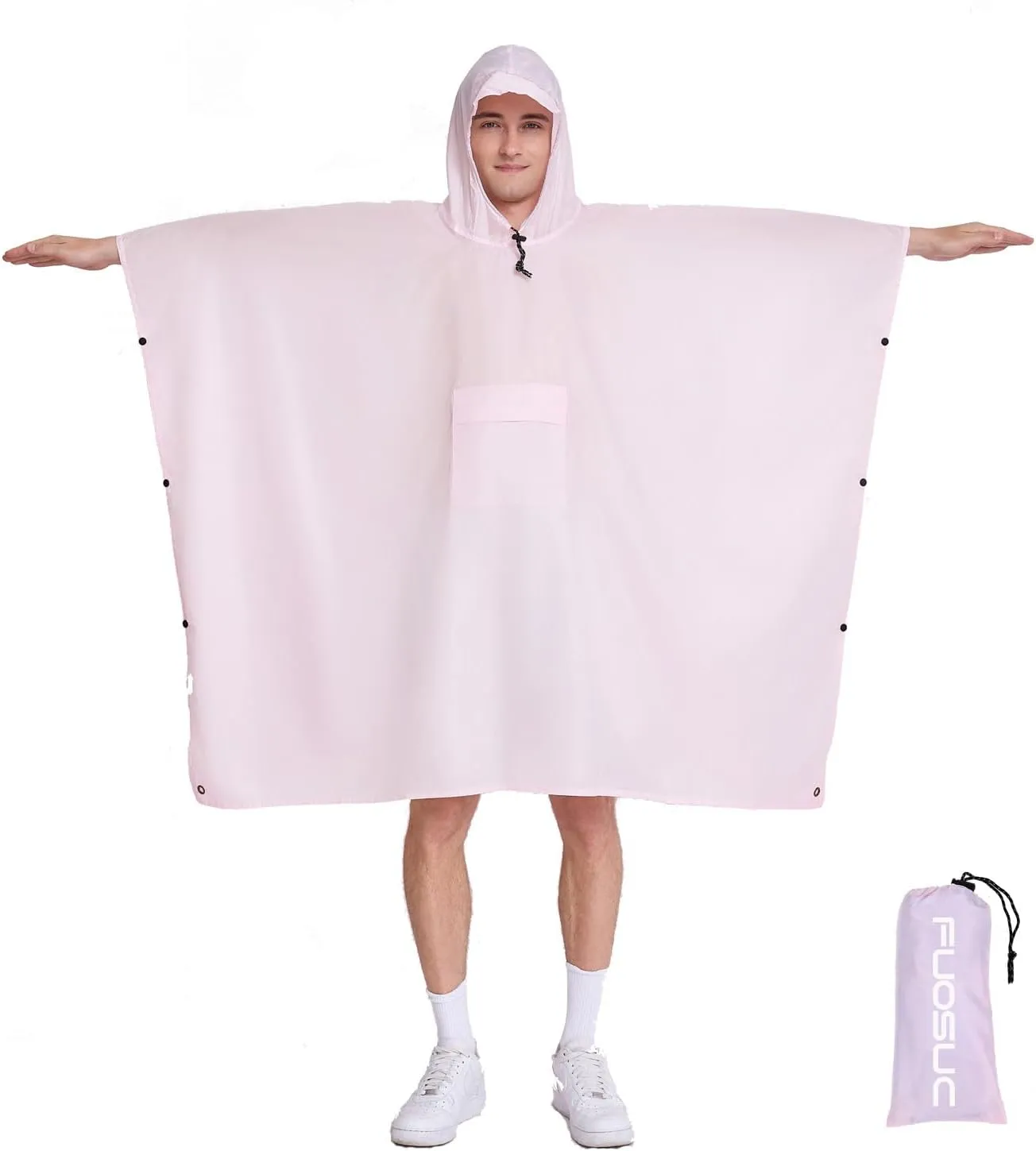 hooded waterproof raincoat, outdoor hiking, unisex, camping mat and small tent multifunctional