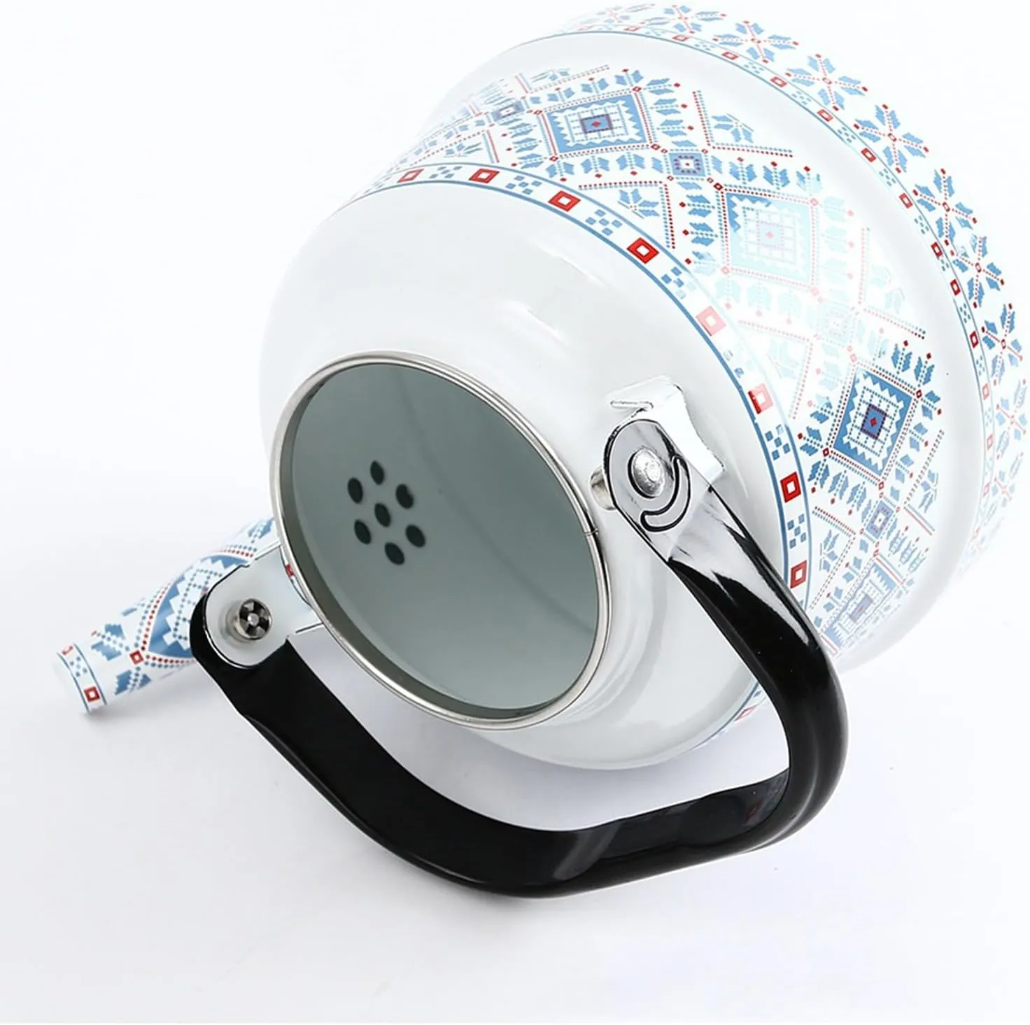 Household Water Tea Pot Coffee Kettle, Cookware Picnic Teapot, Enamel Tea Kettle for Camping(Blue,1.7L)