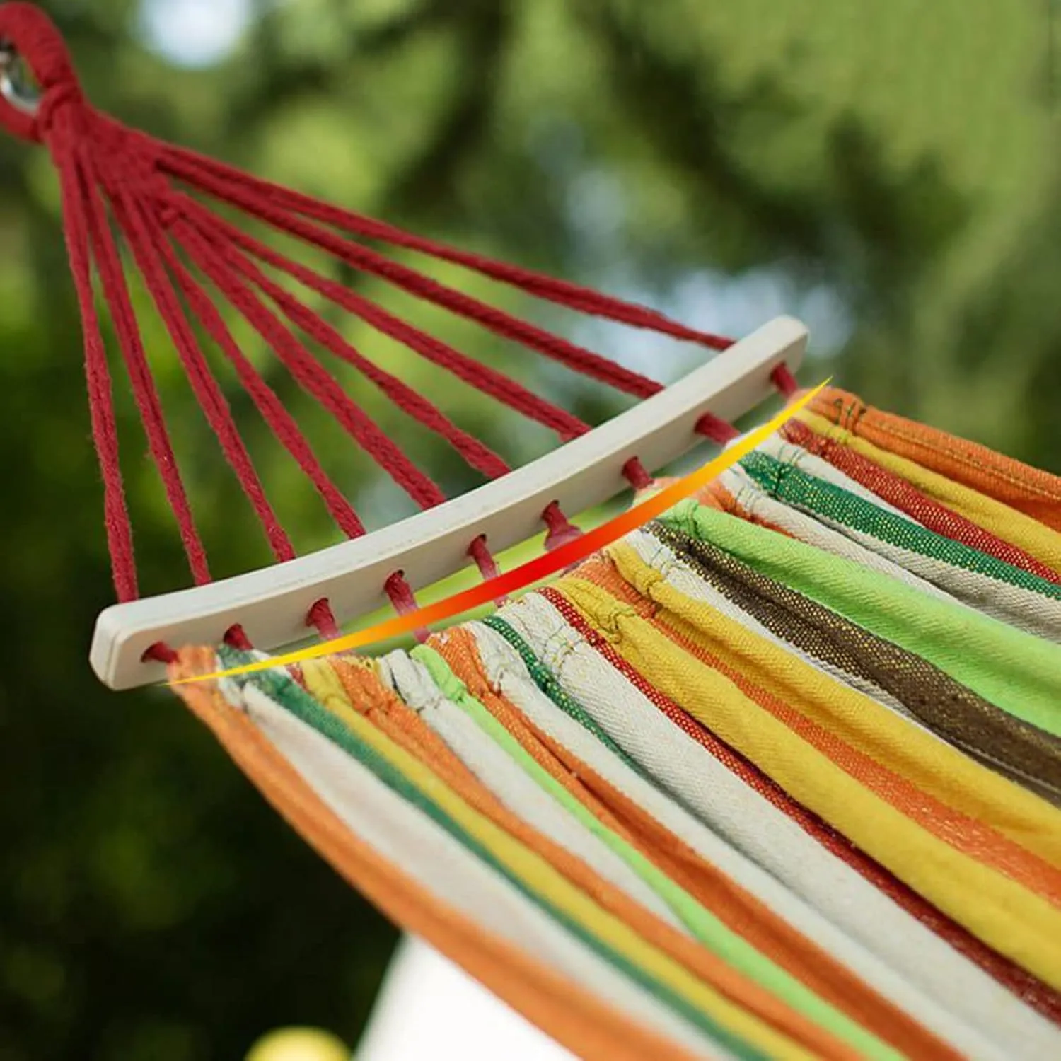 HUHJYUGE Camping Hammock, Double or Single Hammocks, Brazilian-Style Cotton Hammock, with Hanging Ropes & Carry Bag Large, for Outdoor, Travel, Hiking, Backpacking, Beach (B 260x80cm)