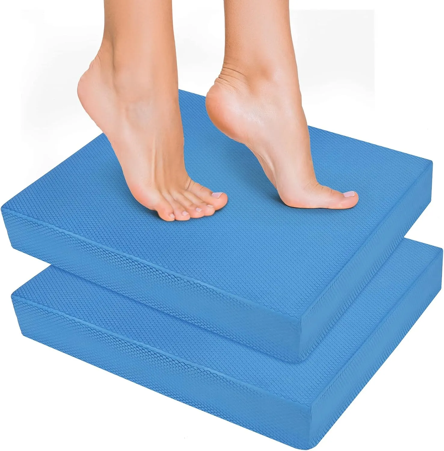 Hungdao 2 Pcs Balance Pad Thick Foam Yoga Core Training Exercise Pad for Adults Physical Therapy Fitness Stability Workout Knee Ankle Strength Training Home Work Floor