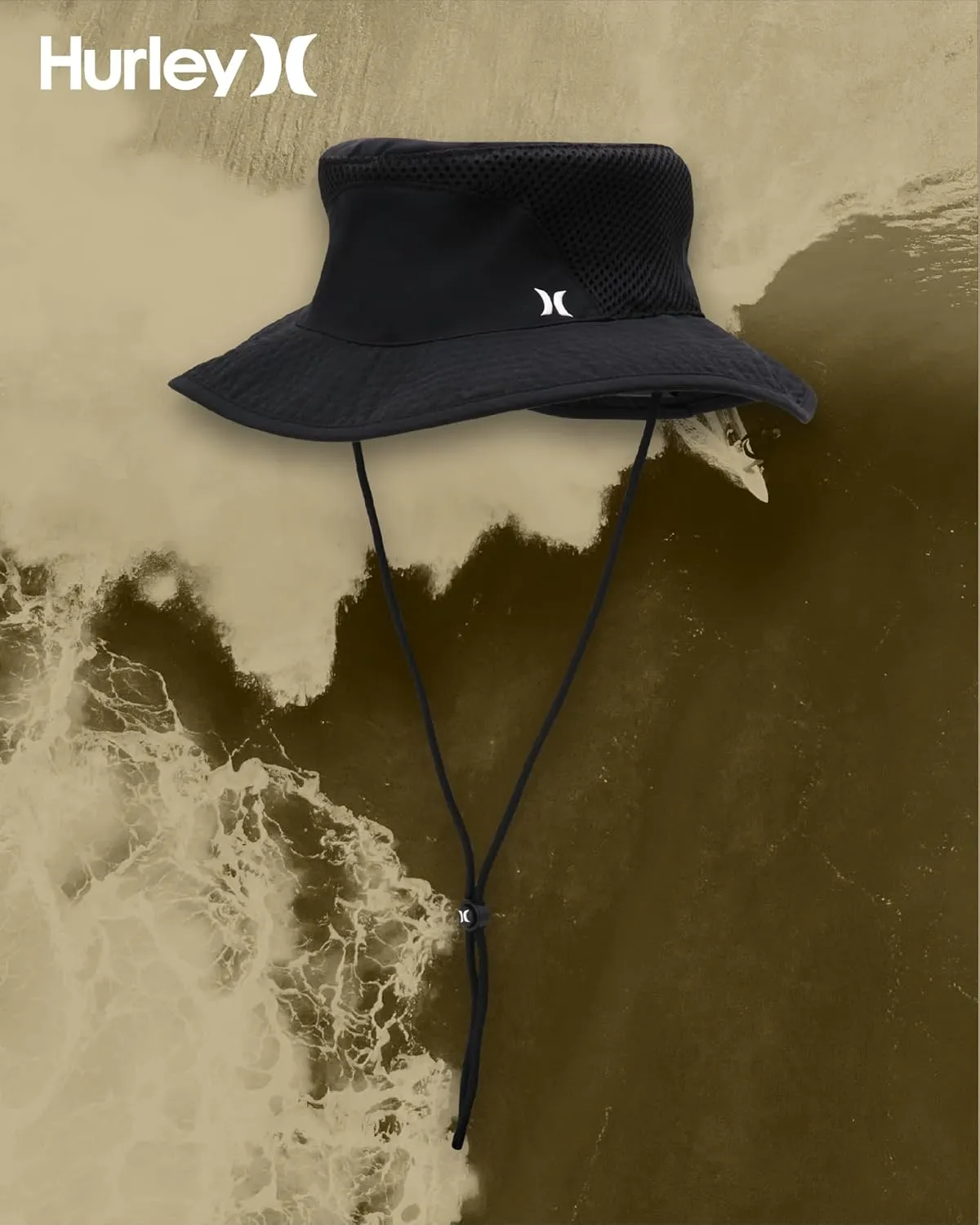 Hurley Men's Boonie Hat - Moisture Wicking and Packable Full Brim Sun Hat UV Protection for Fishing, Hiking, and Safari