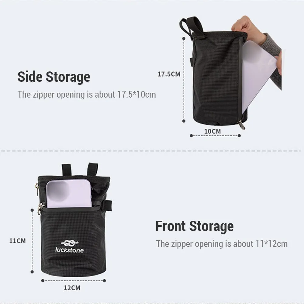 HXBER Magnesium Powder Storage Bag Climbing Chalk Bag with Brush for Bouldering Weightlifting